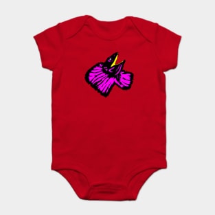 Stylized Neon Pink Frilled-neck Lizard Baby Bodysuit
